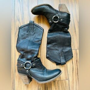 Frye Billie Harness Black Leather Women’s 6